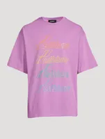 Hand-Bleached T-Shirt With Iridescent Logo