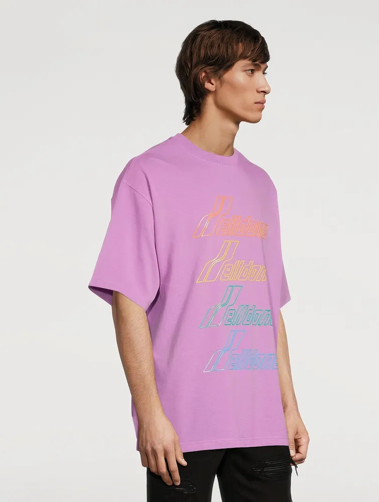 Hand-Bleached T-Shirt With Iridescent Logo