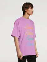 Hand-Bleached T-Shirt With Iridescent Logo