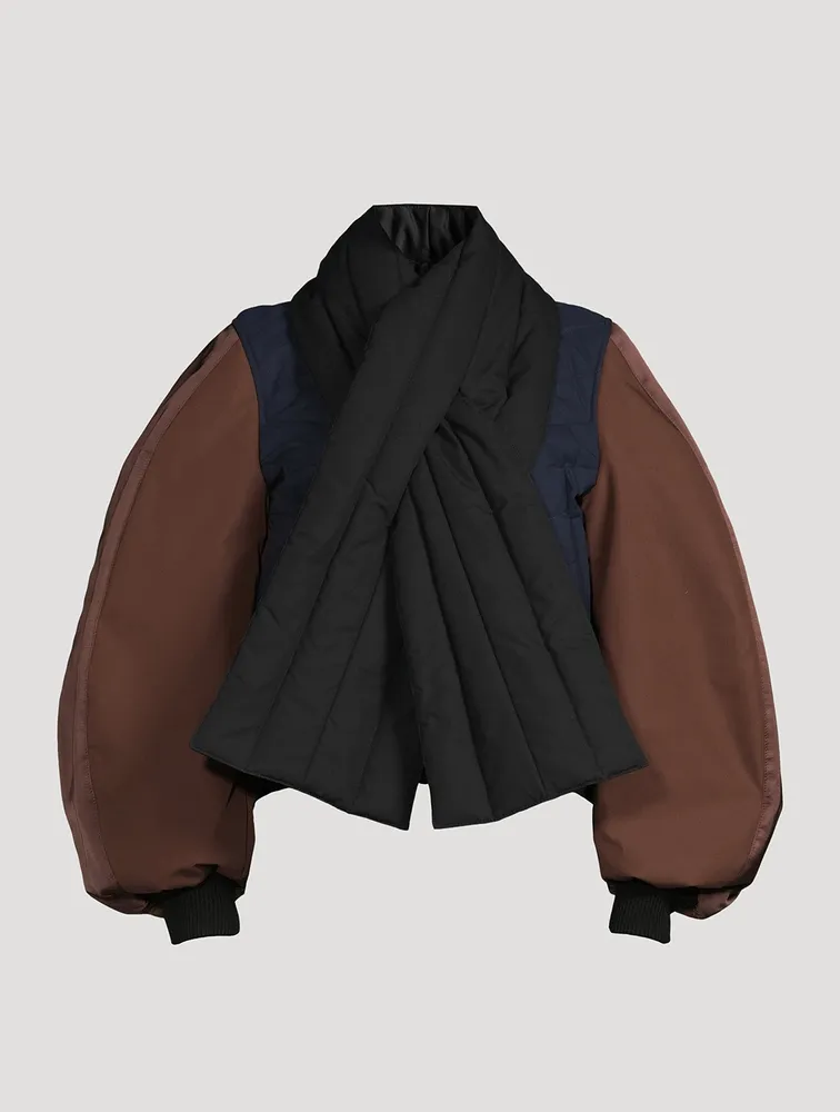 Puff-Sleeve Padded Bomber Jacket