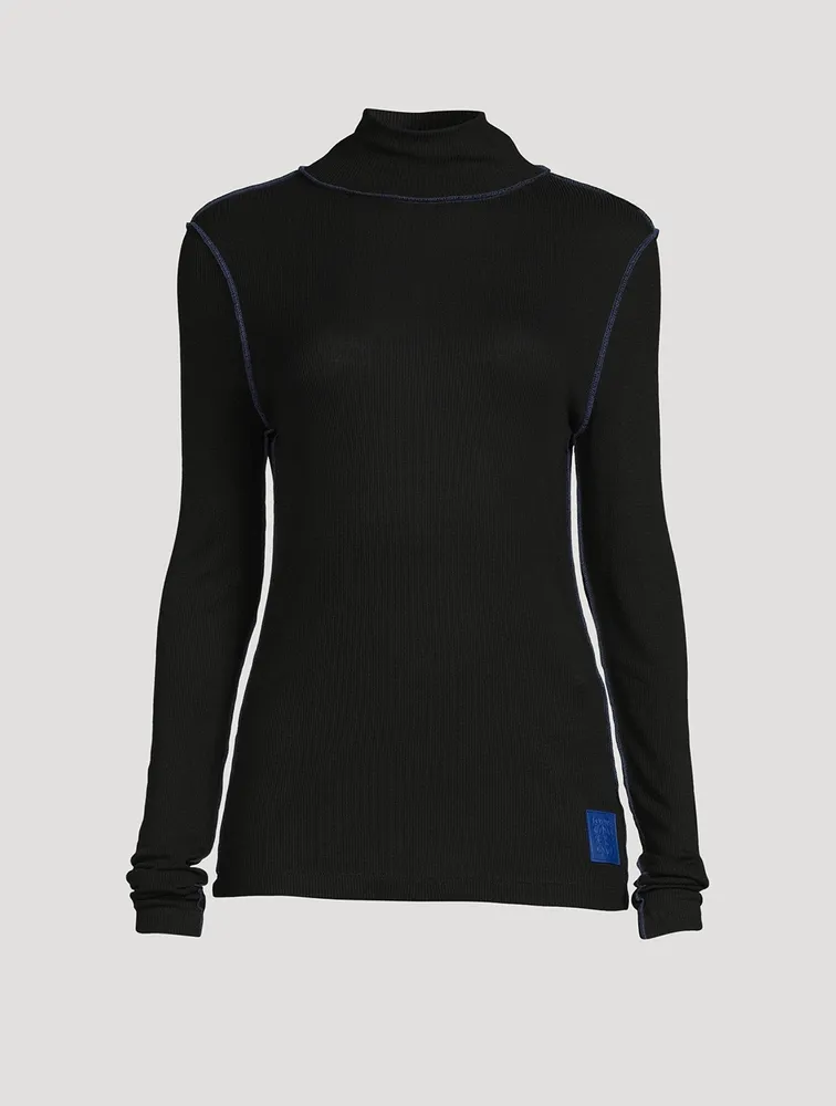 Ribbed Turtleneck Top