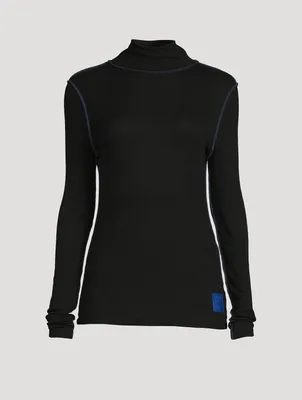 Ribbed Turtleneck Top