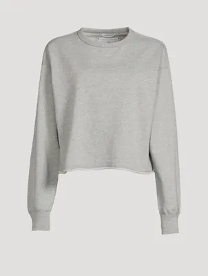 Lightweight Terry Cotton Cut-Off Crewneck Sweatshirt