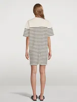 Ribbed Mini T-Shirt Dress Striped Print