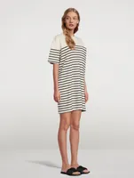 Ribbed Mini T-Shirt Dress Striped Print