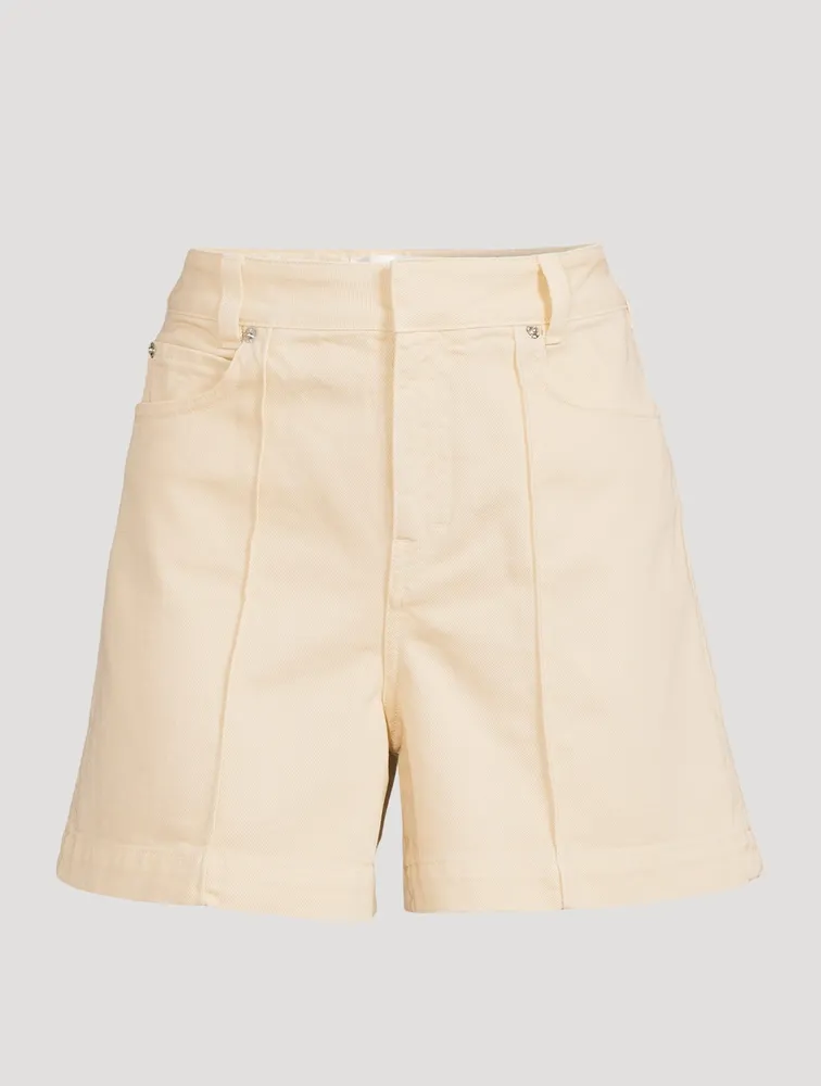 Cotton High-Waisted Denim Shorts