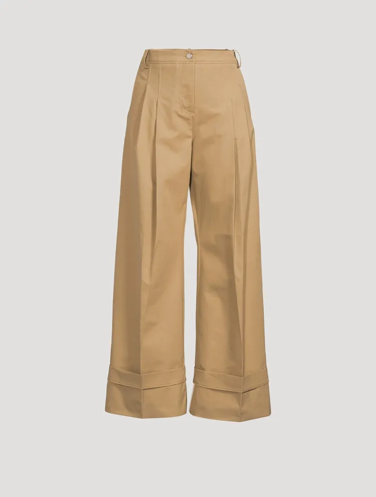 High-Waisted Flared Chino Pants