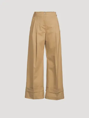 High-Waisted Flared Chino Pants