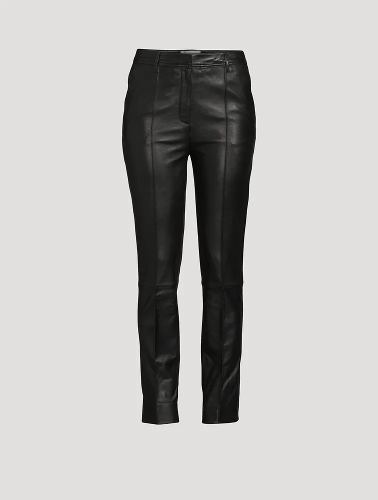 Straight-Leg Leather Trousers