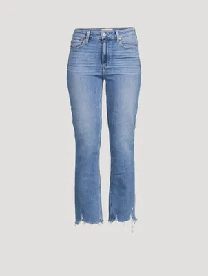 Cindy Destroyed-Hem Straight-Leg Jeans