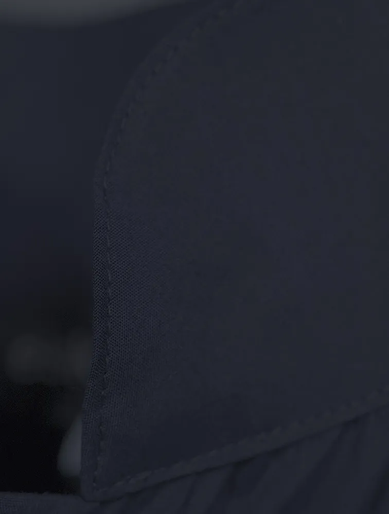 Sloped Shoulder Long A-Line Shirt