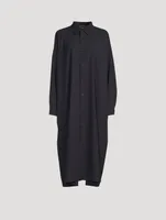 Wool-Blend Midi Shirt Dress