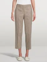 Slim Trousers Houndstooth Print