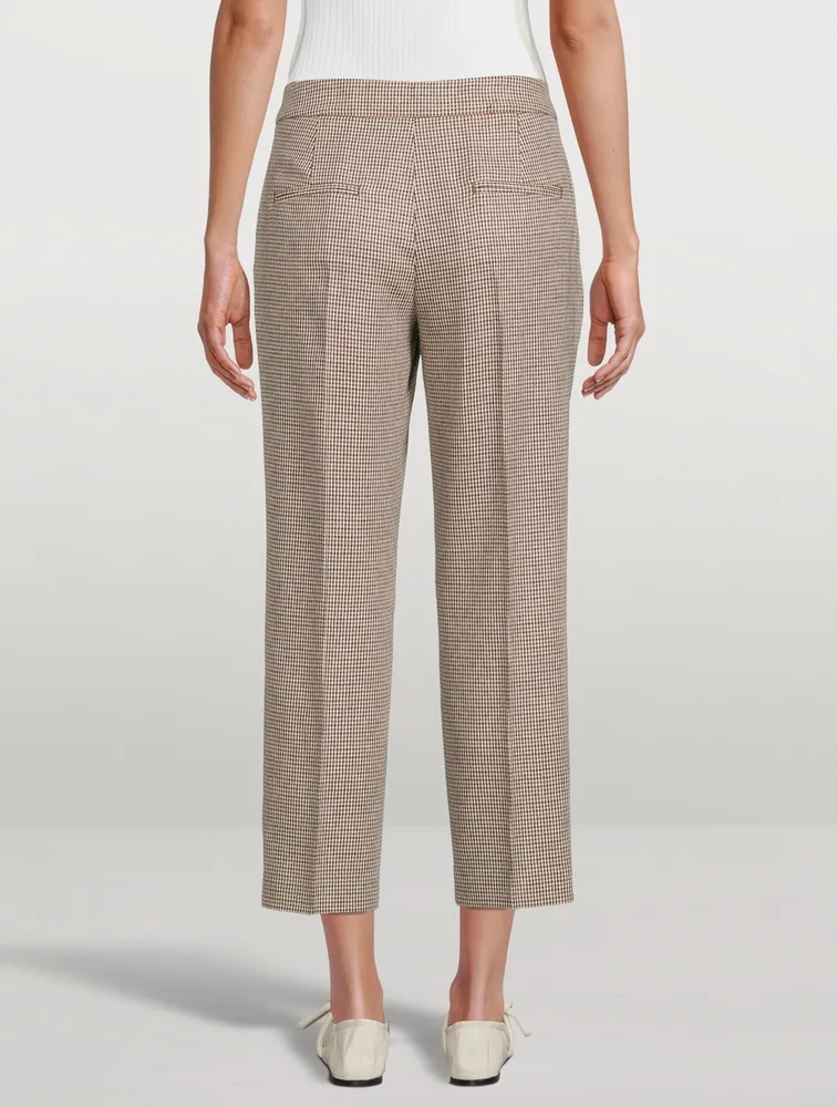 Slim Trousers Houndstooth Print