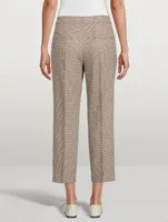Slim Trousers Houndstooth Print