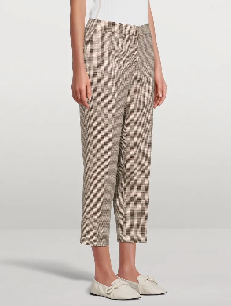 Slim Trousers Houndstooth Print