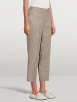 Slim Trousers Houndstooth Print
