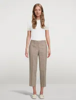 Slim Trousers Houndstooth Print