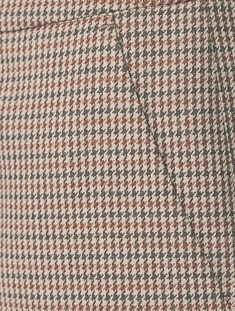 Slim Trousers Houndstooth Print