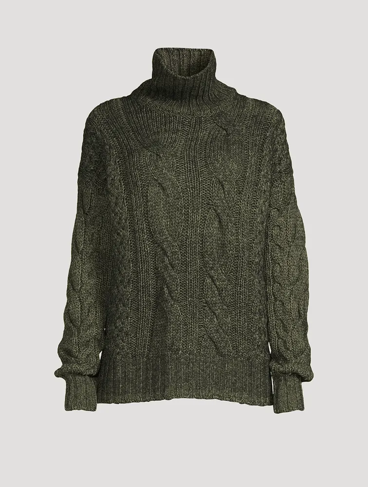 Cable-Knit Turtleneck Sweater