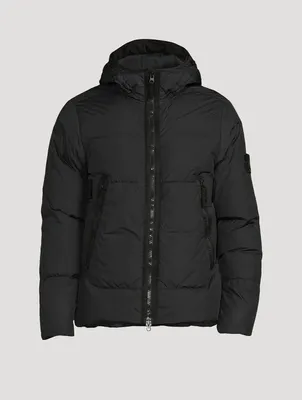 Garment-Dyed Crinkle Down-TC Jacket With Hood