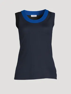 Colourblock Merino Wool Sleeveless Sweater