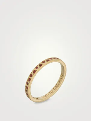 Manawa 18K Gold Eternity Ring With Red Sapphires