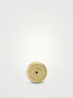 Icon 18K Gold Stud Mono Earring With Black Diamond