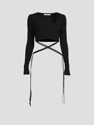 Deconstruct Knit-Tie Crop Top