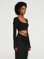 Deconstruct Knit-Tie Crop Top