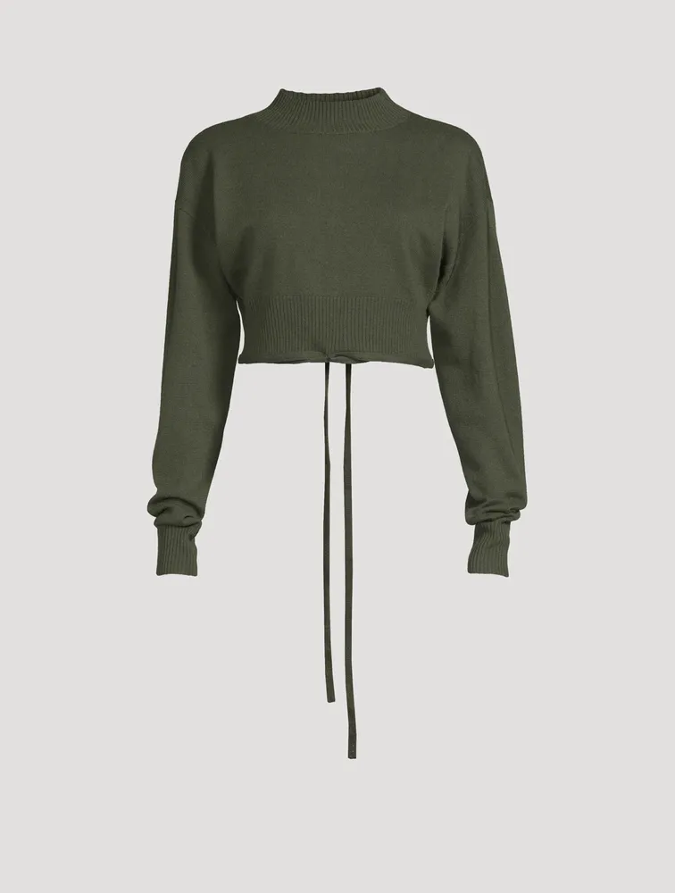 Wool And Cashmere Oversized Crop Top