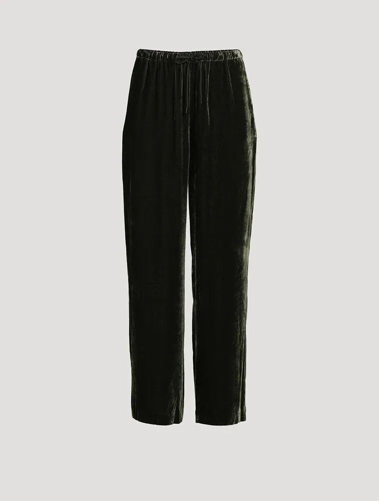 Velvet Wide-Leg Pants