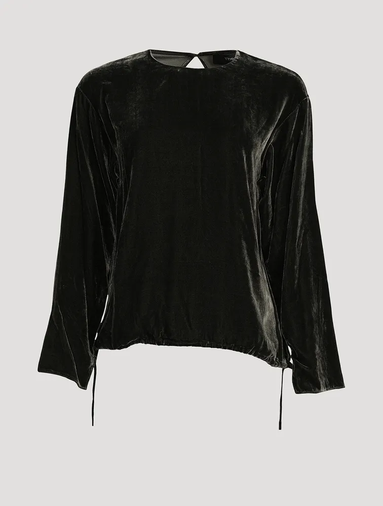 Velvet Drawstring Top