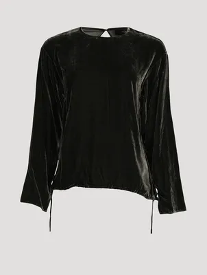 Velvet Drawstring Top