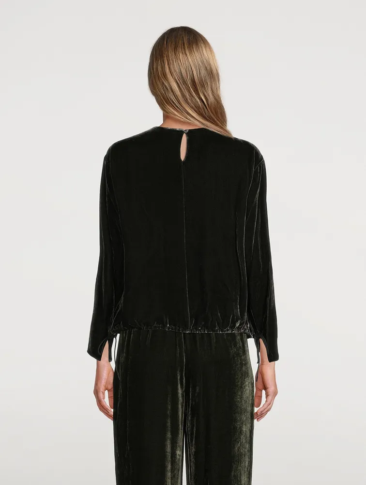 Velvet Drawstring Top