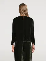 Velvet Drawstring Top