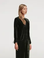 Velvet Drawstring Top