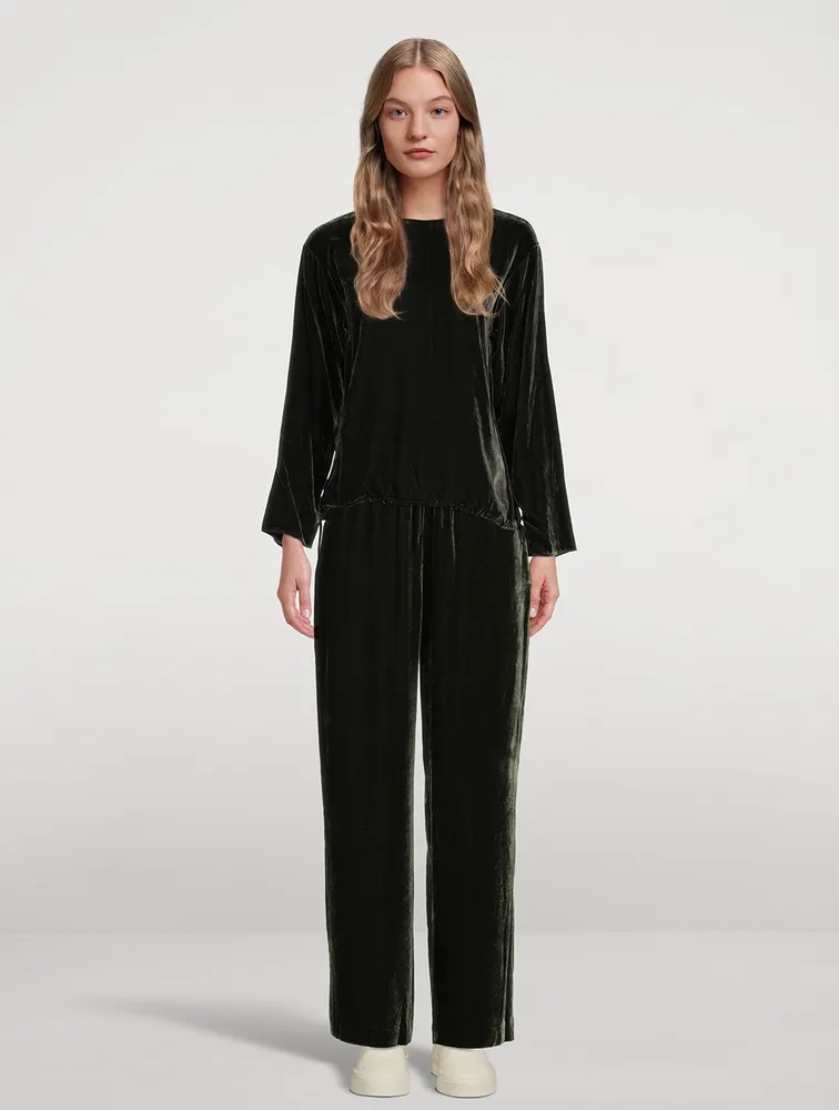 Velvet Drawstring Top