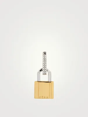 Small Lock 18K Gold Earring