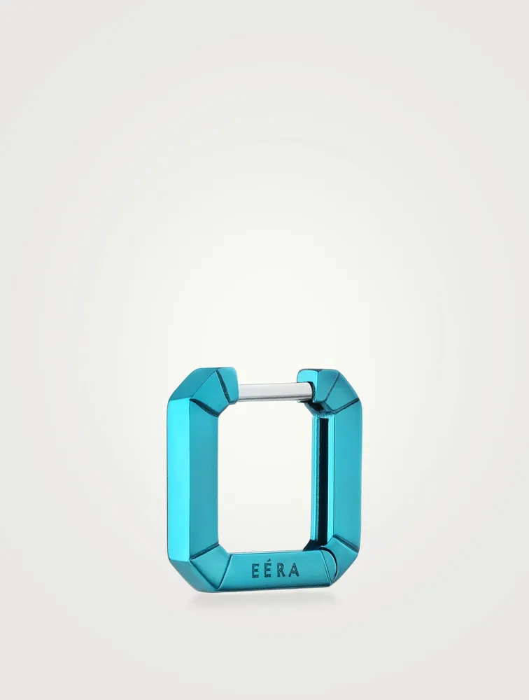 Mini Square 18K White Gold Earring