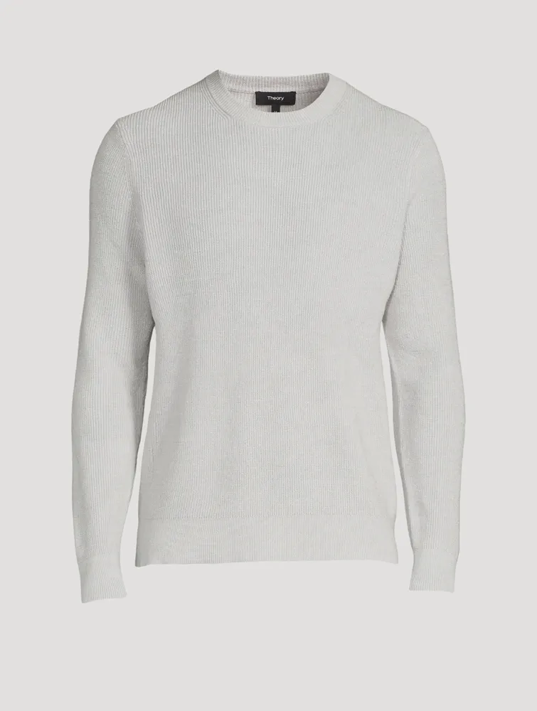 Linen-Blend Crewneck Sweater
