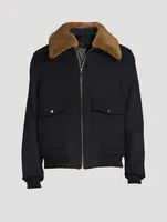 Theo Shearling-Trimmed Bomber Jacket