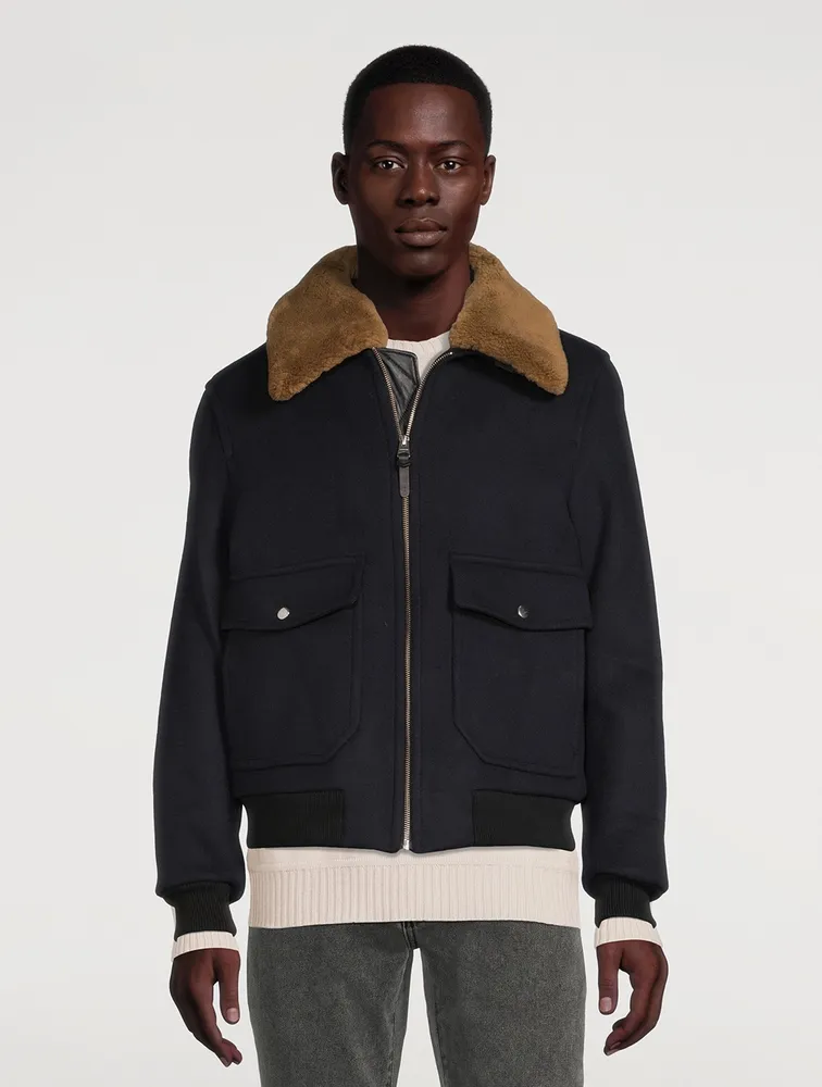 Theo Shearling-Trimmed Bomber Jacket