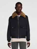 Theo Shearling-Trimmed Bomber Jacket