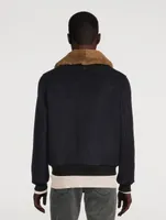 Theo Shearling-Trimmed Bomber Jacket