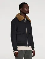 Theo Shearling-Trimmed Bomber Jacket