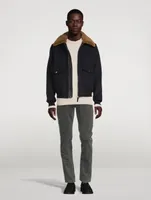 Theo Shearling-Trimmed Bomber Jacket
