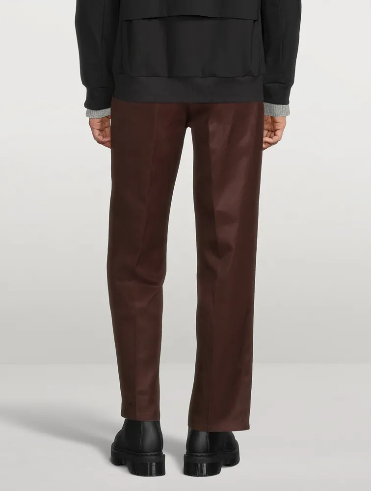 Cotton Straight-Leg Pants