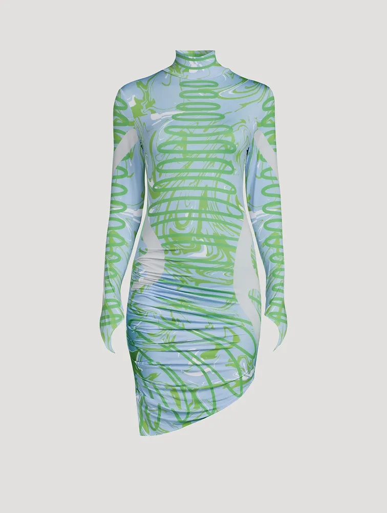 Orbit City Long-Sleeve Mini Dress