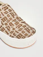 Canvas Slip-On Sneakers Monogram Print